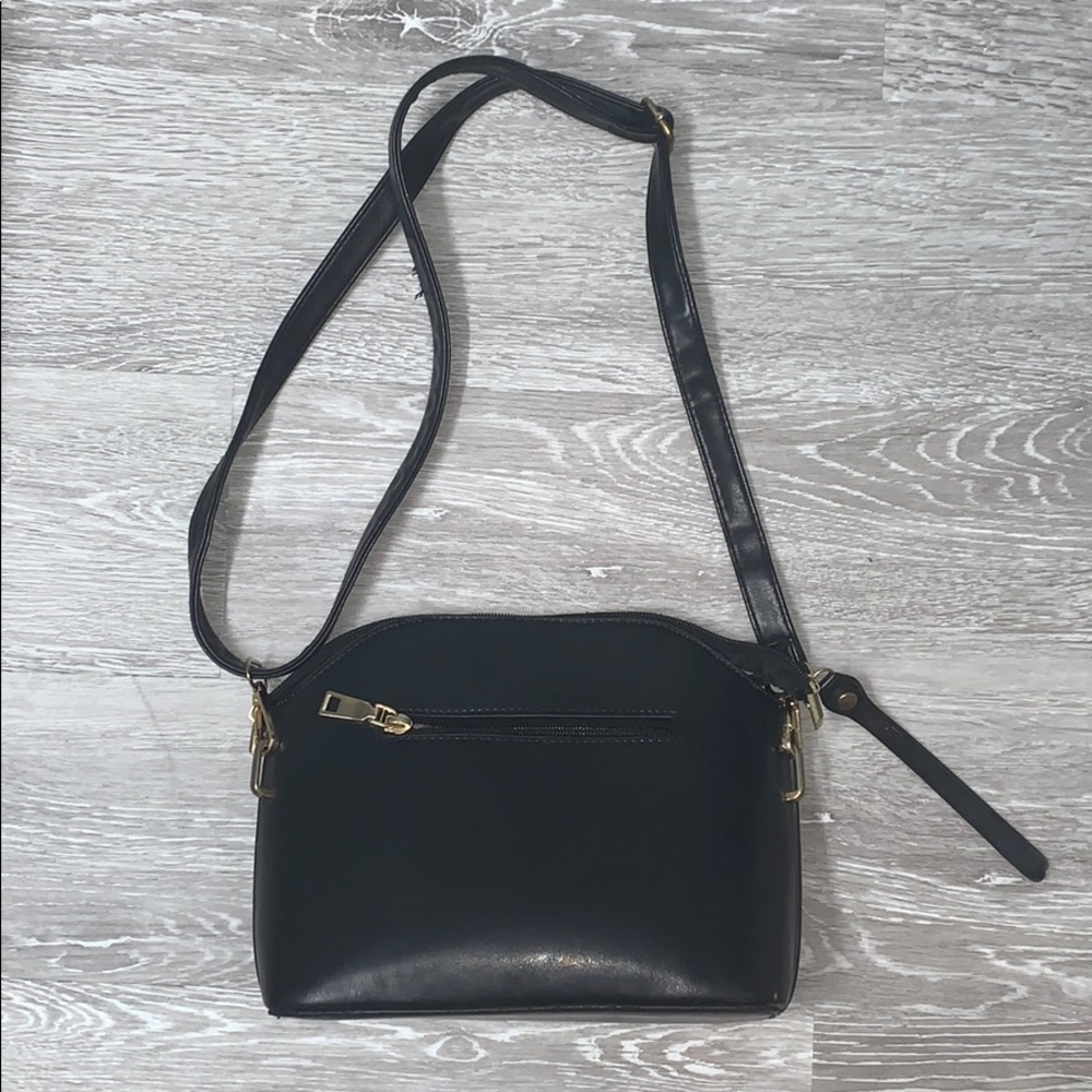 Leather like black matte small purse